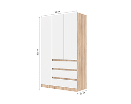 Изображение товара Распашной шкаф Мальм 314 oak white ИКЕА (IKEA) на сайте adeta.ru